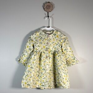 Blueberi Boulevard Girl 6 Pea Coat with Yellow and Green Floral Design